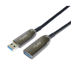 Avis PremiumCord Câble d'Extension Optique USB 3.0 (AOC), Câble en Fibre de Verre, Câble de Données SuperSpeed ??Jusqu'à 5 Gbit/s, Câble de Charge, USB 3.0 A Femelle vers Mâle, 9pin, Noir, Longueur 15m