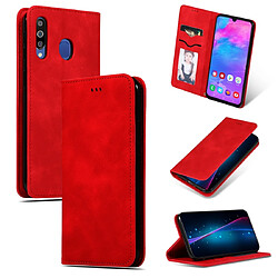 Wewoo Housse Coque Etui en cuir avec rabat horizontal magnétique Business Skin Feel pour Galaxy M30 / A40s rouge