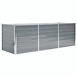 vidaXL Lit surélevé de jardin Acier galvanisé 240x80x77 cm Gris