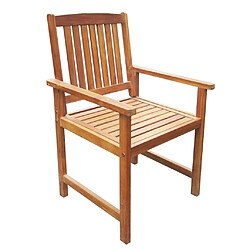 Maison Chic Lot de 2 Chaises de jardin,Fauteuil d'extérieur Bois d'acacia massif Marron -MN60026