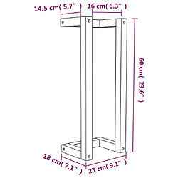 vidaXL Porte-serviette Blanc 23x18x60 cm Bois de pin massif pas cher