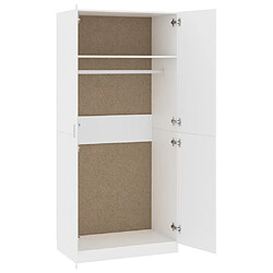 Acheter vidaXL Garde-robe Blanc 90x52x200 cm Bois d’ingénierie