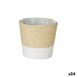 Ibergarden Cache-pot Blanc Corde Plastique 11 x 10,5 x 11 cm (24 Unités)