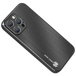 Coque en TPU + alliage d'aluminium brossé, antichoc pour votre iPhone 14 Pro - noir