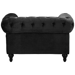 Acheter Beliani Fauteuil CHESTERFIELD Velours Noir