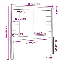 vidaXL Tête de lit Marron miel 81x4x100 cm Bois massif de pin pas cher