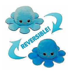 Universal Flip Double Flip Reversible Octopus Jouets en peluche mignons Animaux (bleu clair)