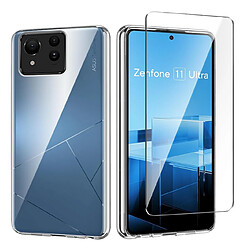 Htdmobiles Coque pour Asus Zenfone 11 Ultra 5G - housse etui silicone gel fine + film ecran - TRANSPARENT TPU