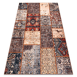 RUGSX Tapis ANTIKA ancient rust, patchwork moderne, lavable grec - terre cuite 120x170 cm