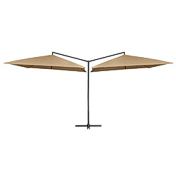 Maison Chic Parasol Jardin | Parasol double avec mat en acier 250 x 250 cm Taupe - GKD35049