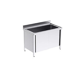 Plonge Inox Grande Capacité 1 Bac avec Portes Gamme 700 - Distform