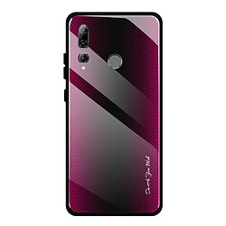 Wewoo Coque Pour Huawei Enjoy 9s / Honor 10i / 20i / 20 Lite / P Smart Plus 2019 / Maimang 8 Texture Gradient Glass Protective Glass Rose Red