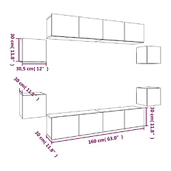 vidaXL Ensemble de meubles TV 8 pcs Chêne marron Bois d'ingénierie pas cher