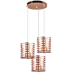 Stoex Suspension industrielle design Cylindre Style Retro Vintage Or rose , Lustre Abat-jour en Fer Corde ajustable Luminaire Salle à manger Chambre à Coucher Salon Bar,Café