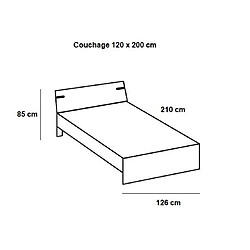 Inside 75 Lit tiroirs LISBURN style industriel 120 x 200 cm chêne poutre pas cher