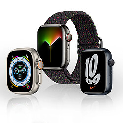 Avizar Bracelet pour Apple Watch 41mm / 40mm / 38 mm Nylon Tressé noir à motif pas cher