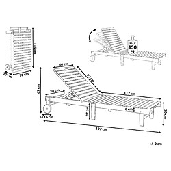 Avis Beliani Chaise longue Bois Bois clair PIETRALUNGA