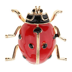 Émail coccinelle bug insecte broche broche femmes hommes mode bijoux rouge