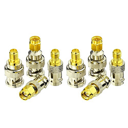 8Pcs SMA Mâle / Femelle Plug To BNC Mâle / Femelle Jack RF Coax Connetor Adapter