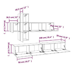 vidaXL Ensemble de meubles TV 7 pcs Chêne marron Bois d'ingénierie pas cher