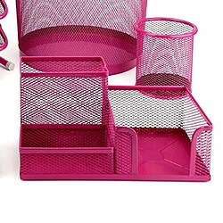 Leviatan Organiseur de Bureau - Organiseur de Bureau en Métal - Porte-Stylo pour Bureau - Organiseur de Bureau avec Porte-Notes en Maille - 205 x 103 x 98 mm - Rose pas cher