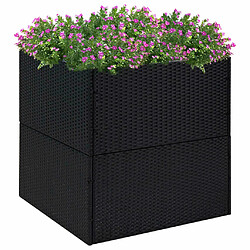 Maison Chic Jardinière,Bac à fleurs - pot de fleur Noir 80x80x80 cm Résine tressée -GKD31714