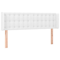 vidaXL Tête de lit avec oreilles Blanc 147x16x78/88 cm Similicuir