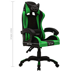 vidaXL Fauteuil de jeux vidéo avec LED RVB Vert et noir Similicuir pas cher