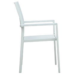 Avis vidaXL Chaises de jardin lot de 4 Blanc Plastique Aspect de rotin