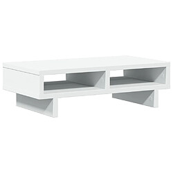 vidaXL Support de moniteur blanc 50x27x15 cm bois d'ingénierie