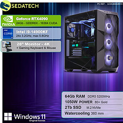 Sedatech Pack PC Gamer Pro ATX Premium • Intel i9-14900KF • RTX4090 • 64Go DDR5 • 2To SSD M.2 • Windows 11 • Moniteur 28''