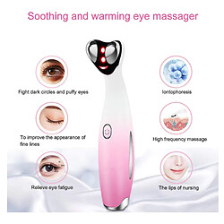 Chrono Anti Cernes Masseur pour les yeux 45 ? Massage Chaud Anti-âge de Massage des Yeux, USB Rechargeable,Fréquence élimine les Rides Cernes,rose pas cher