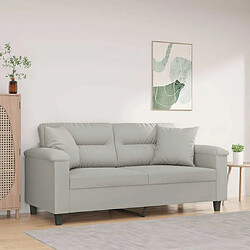 Maison Chic Canapé 2 places avec oreillers,Sofa de Salon,Canapé droit gris clair 140 cm -GKD276242