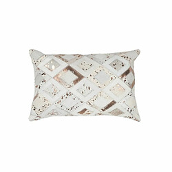 Paris Prix Coussin en Cuir Spark 40x60cm Ivoire & Chrome