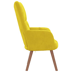 Avis vidaXL Chaise de relaxation Jaune moutarde Velours