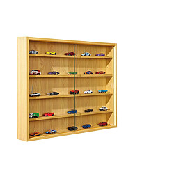 Pegane Vitrine murale, étagère murale en bois coloris imitation hêtre - longueur 80 x profondeur 9,5 x hauteur 60 cm