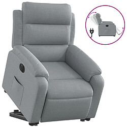 vidaXL Fauteuil inclinable électrique gris clair tissu