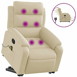 Maison Chic Fauteuil Relax pour salon, Fauteuil inclinable de massage électrique Crème Tissu -GKD22726