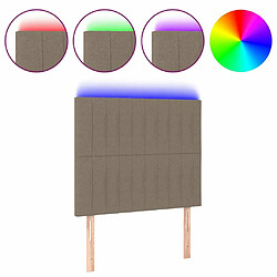 Maison Chic Tête de lit scandinave à LED,meuble de chambre Taupe 80x5x118/128 cm Tissu -MN66180