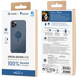 Muvit Coque pour iPhone 12 mini Antichoc Recycletek avec motifs Jacaranda Bleu