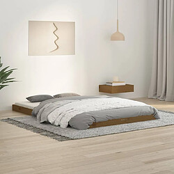 vidaXL Cadre de lit sans matelas marron miel 120x190 cm