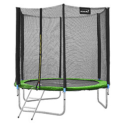 Hauki Trampoline de jardin avec filet de sécurité et échelle set complet vert Ø 183 cm