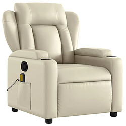 Avis Maison Chic Fauteuil inclinable,Fauteuil luxe de relaxation de massage Crème Similicuir -MN42594