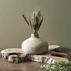 The Home Deco Factory Vase rond en bois de bancoulier Ruche.