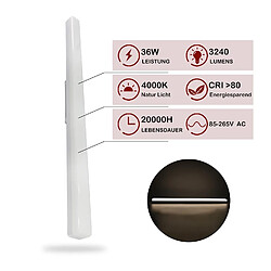 NETTLIFE Plafonnier LED blanc 4000K 36W 90CM lampe de cuisine lumière du jour : lampe pour cuisine salon chambre salle à manger balcon couloir pas cher