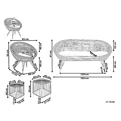 Avis Beliani Set de jardin MARATEA/CESENATICO Rotin Naturel