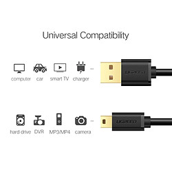 Avis Wewoo Câble or pour MP3, MP4, DVR de voiture, appareil photo, PSP 1m Mini USB vers USB Connecteur plaqué Fast Data / de charge