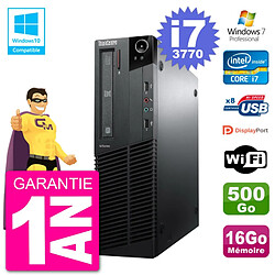 PC Lenovo ThinkCentre M82 SFF i7-3770 RAM 16Go Disque 500Go Graveur DVD Wifi W7 - Occasion