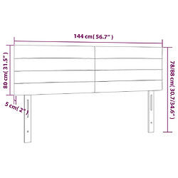 vidaXL Têtes de lit 2 pcs Gris clair 72x5x78/88 cm Velours pas cher