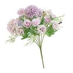 Bouquet de fleurs de rose artificiel mariage maison Floral Decor violet clair